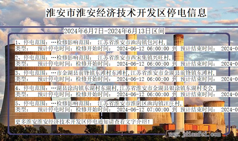 淮安淮安经济技术开发停电通知 江苏省淮安淮安经济技术开发停电通知