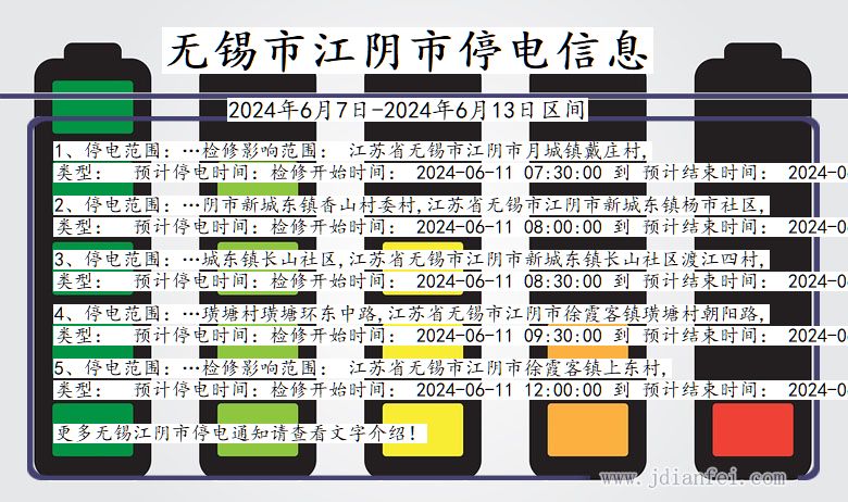 无锡江阴停电通知 江苏省无锡江阴停电通知