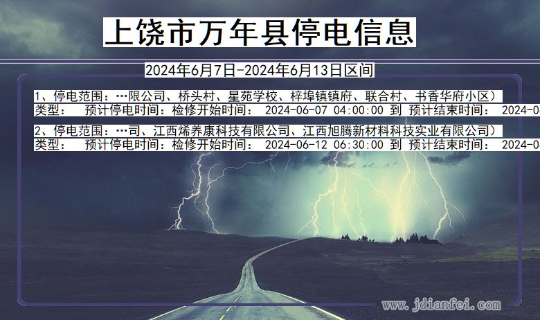 上饶万年停电通知 江西省上饶万年停电通知