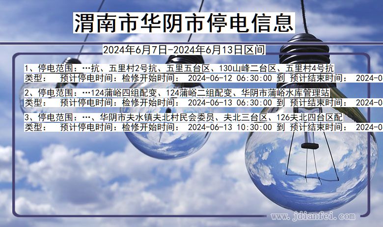 渭南华阴停电通知 陕西省渭南华阴停电通知
