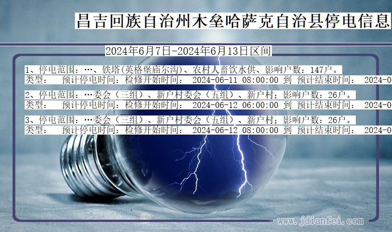 昌吉回族自治州木垒哈萨克自治停电通知 新疆维吾尔自治区昌吉回族自治州木垒哈萨克自治停电通知