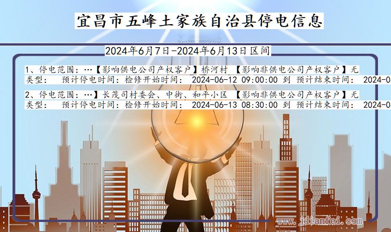 宜昌五峰土家族自治停电通知 湖北省宜昌五峰土家族自治停电通知
