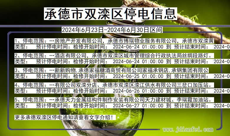 承德双滦停电通知 河北省承德双滦停电通知