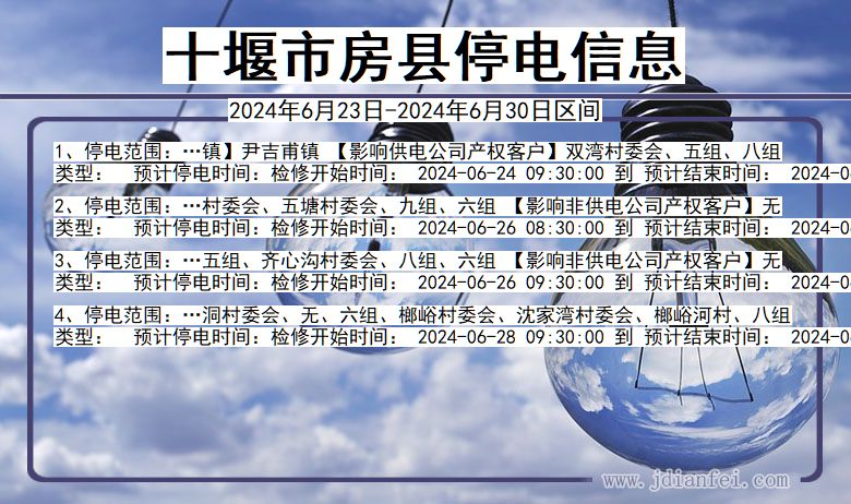 湖北省十堰房县停电通知
