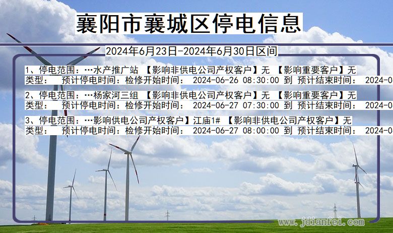 襄阳襄城停电通知 湖北省襄阳襄城停电通知