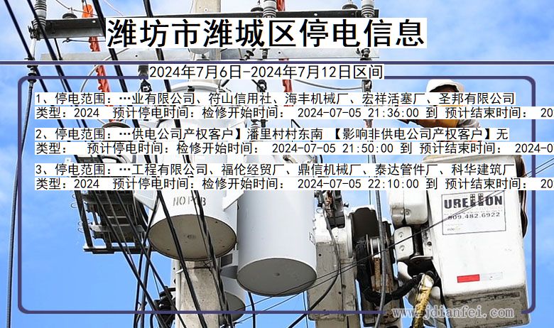 潍坊潍城停电通知 山东省潍坊潍城停电通知