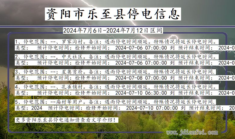 资阳乐至停电通知 四川省资阳乐至停电通知
