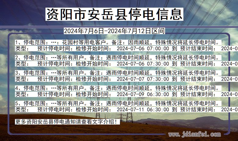资阳安岳停电通知 四川省资阳安岳停电通知