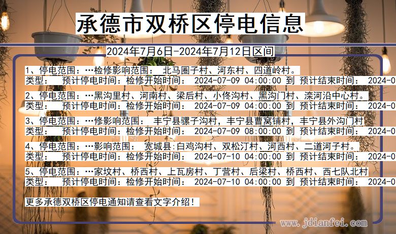 承德双桥停电通知 河北省承德双桥停电通知