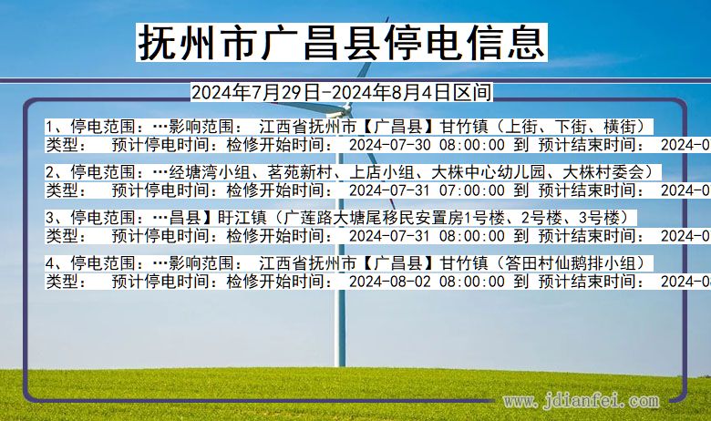 抚州广昌停电通知 江西省抚州广昌停电通知