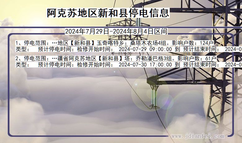 阿克苏地区新和停电通知 新疆维吾尔自治区阿克苏地区新和停电通知