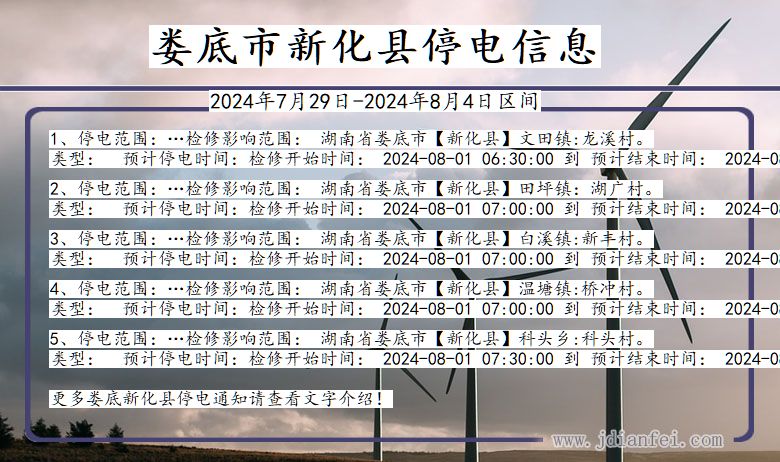 娄底新化停电通知 湖南省娄底新化停电通知