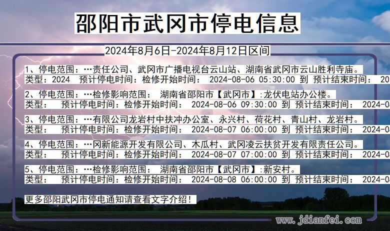 邵阳武冈停电通知 湖南省邵阳武冈停电通知