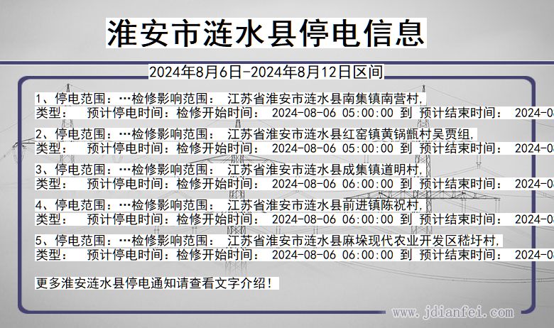 淮安涟水停电通知 江苏省淮安涟水停电通知