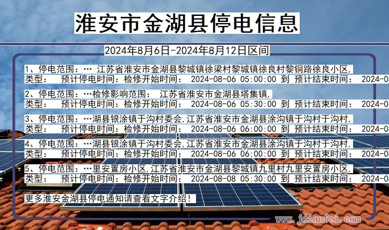 淮安金湖停电通知 江苏省淮安金湖停电通知
