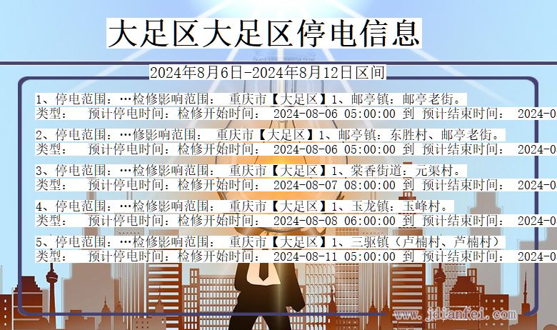 大足区大足停电通知 重庆市大足区大足停电通知