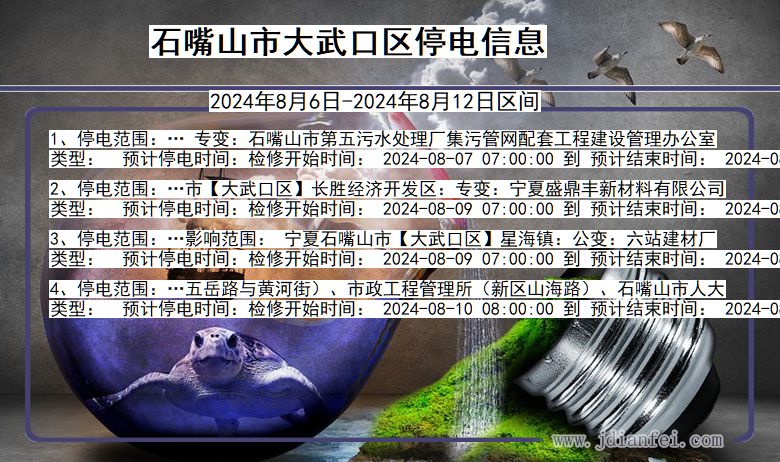 石嘴山大武口停电通知 宁夏回族自治区石嘴山大武口停电通知