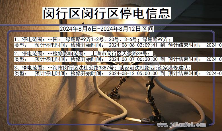 上海市闵行区闵行停电通知