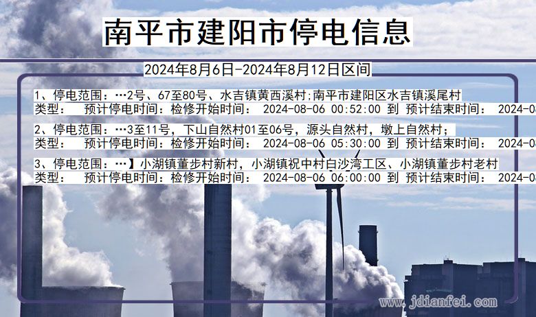 南平建阳停电通知 福建省南平建阳停电通知