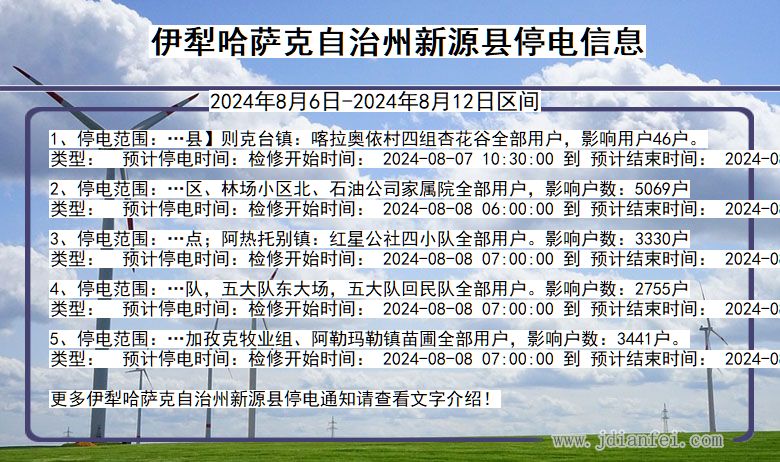 伊犁哈萨克自治州新源停电通知 新疆维吾尔自治区伊犁哈萨克自治州新源停电通知