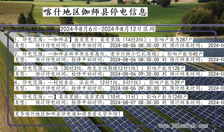 喀什地区伽师停电通知 新疆维吾尔自治区喀什地区伽师停电通知