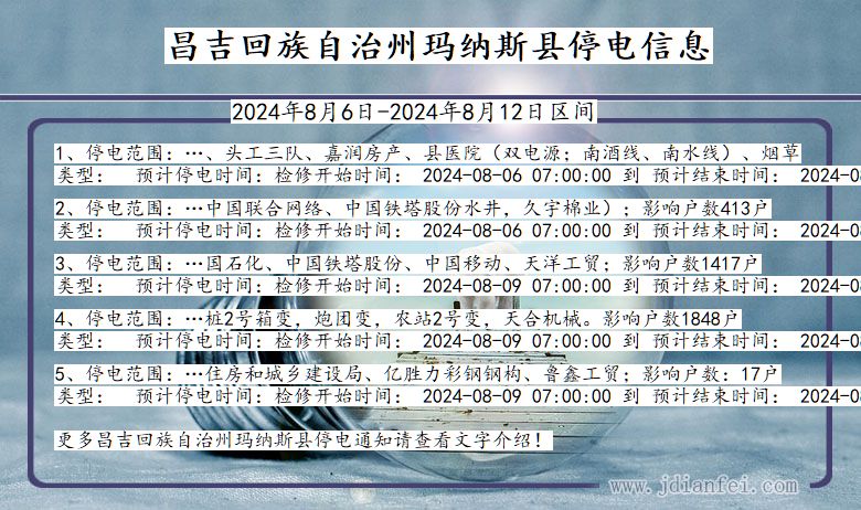 昌吉回族自治州玛纳斯停电通知 新疆维吾尔自治区昌吉回族自治州玛纳斯停电通知