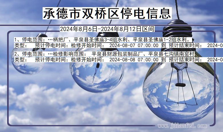 承德双桥停电通知 河北省承德双桥停电通知