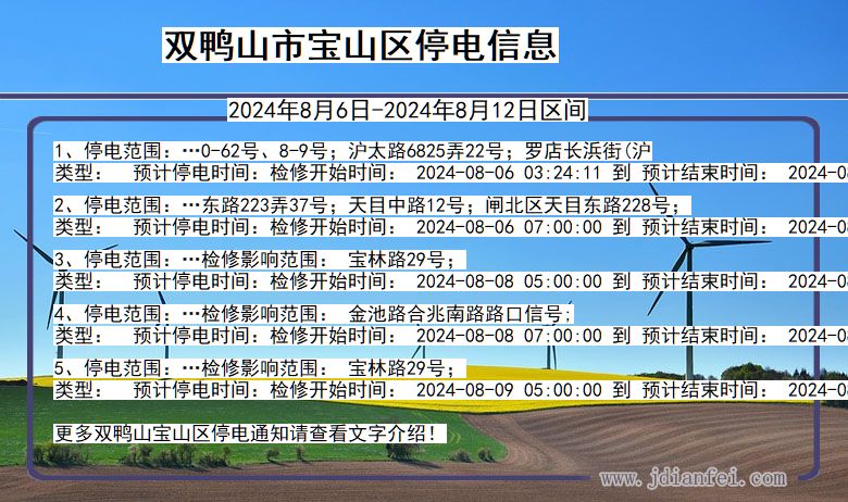 双鸭山宝山停电通知 黑龙江省双鸭山宝山停电通知