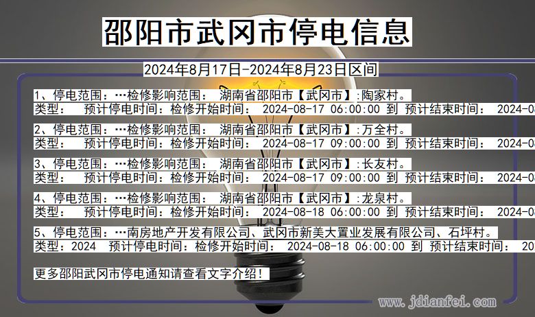 邵阳武冈停电通知 湖南省邵阳武冈停电通知