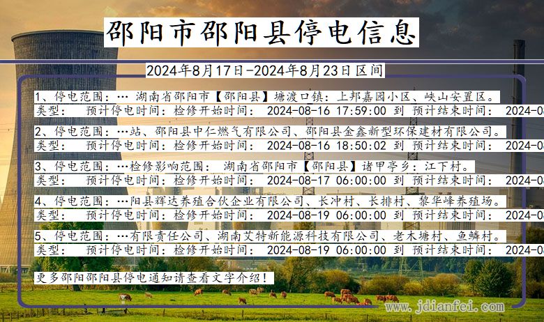 邵阳邵阳停电通知 湖南省邵阳邵阳停电通知