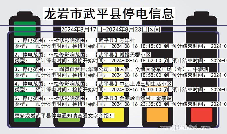 龙岩武平停电通知 福建省龙岩武平停电通知