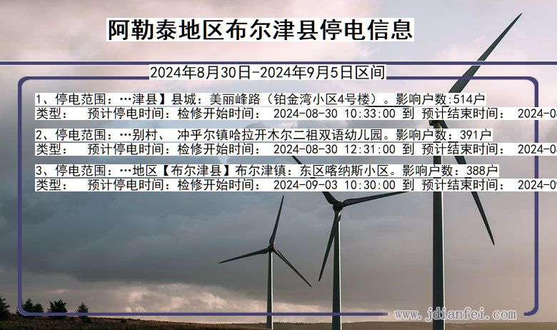阿勒泰地区布尔津停电通知 新疆维吾尔自治区阿勒泰地区布尔津停电通知