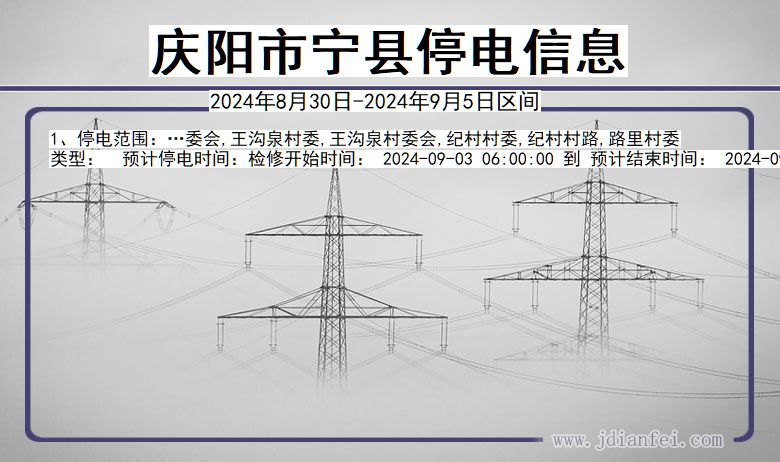 庆阳宁县停电通知 甘肃省庆阳宁县停电通知