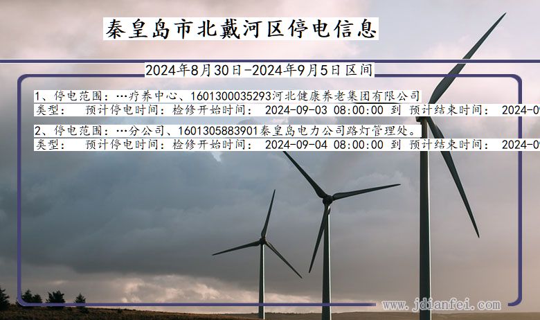 秦皇岛北戴河停电通知 河北省秦皇岛北戴河停电通知