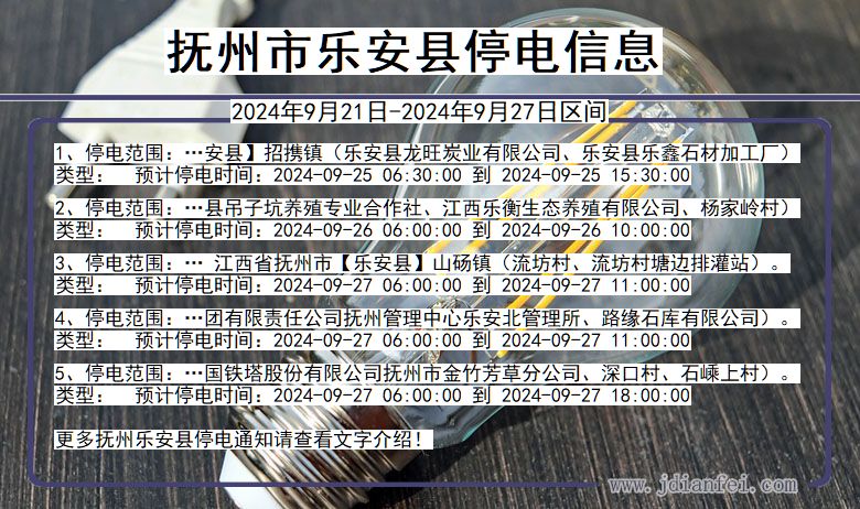抚州乐安停电通知 江西省抚州乐安停电通知