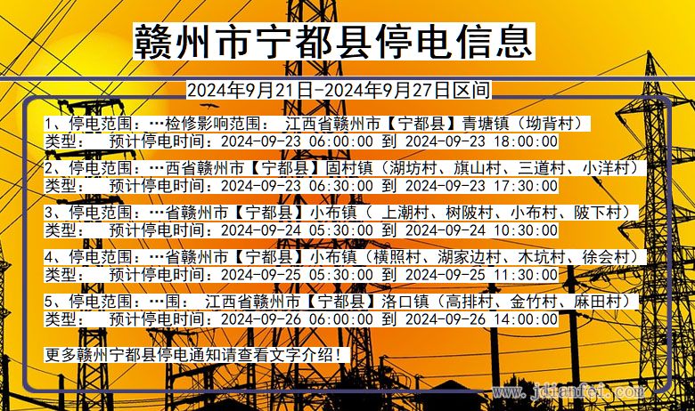 赣州宁都停电通知 江西省赣州宁都停电通知
