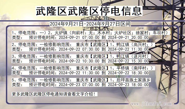 武隆区武隆停电通知 重庆市武隆区武隆停电通知