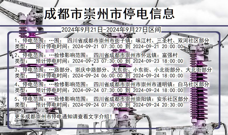 成都崇州停电通知 四川省成都崇州停电通知