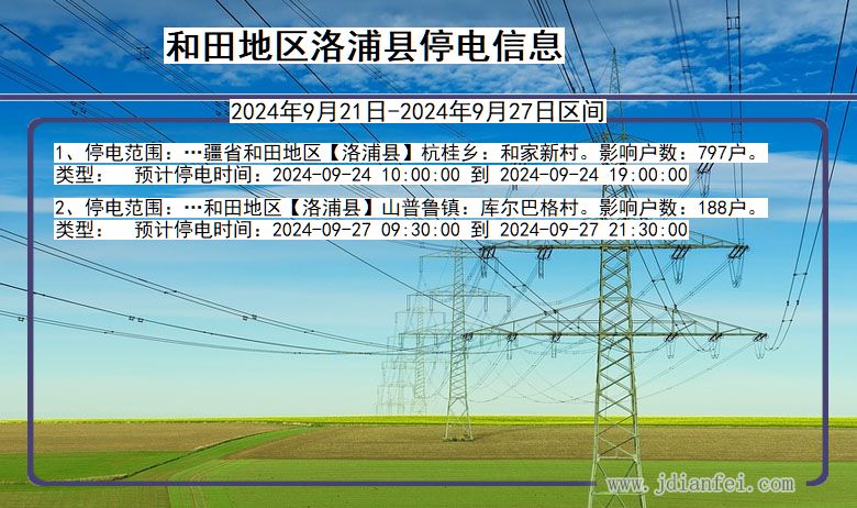 和田地区洛浦停电通知 新疆维吾尔自治区和田地区洛浦停电通知