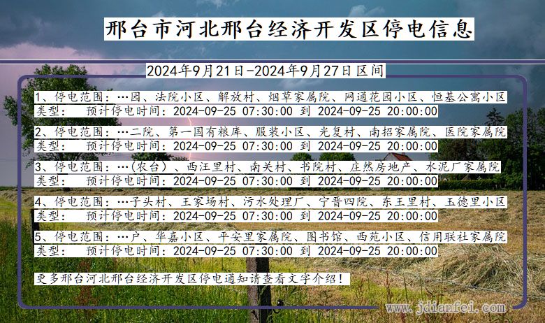 邢台河北邢台经济开发停电通知 河北省邢台河北邢台经济开发停电通知