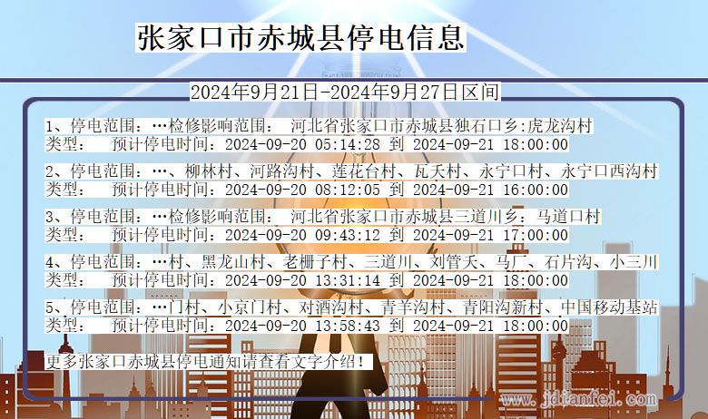 张家口赤城停电通知 河北省张家口赤城停电通知