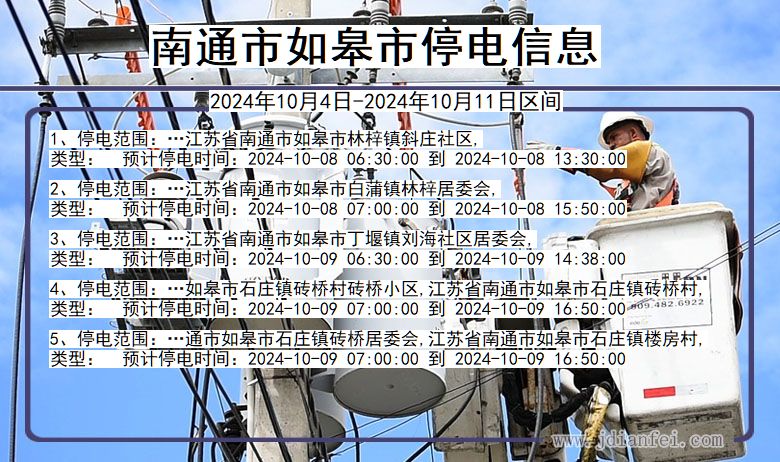 南通如皋停电通知 江苏省南通如皋停电通知