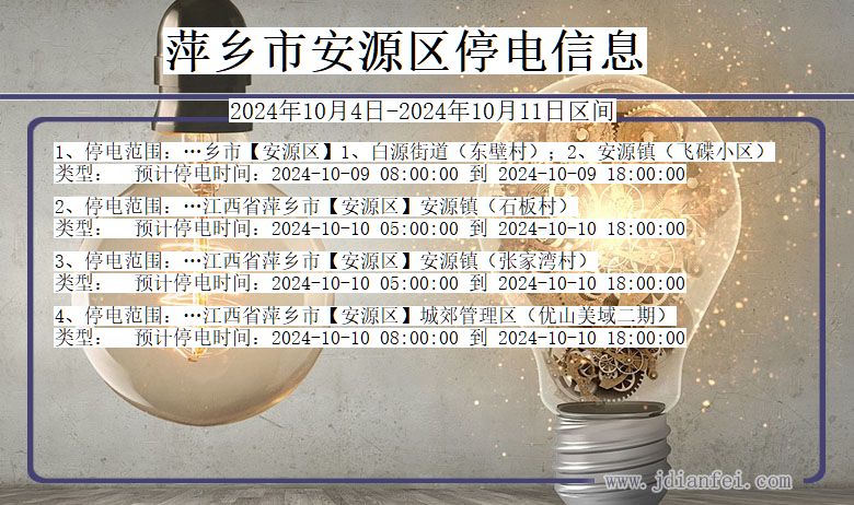 江西省萍乡安源停电通知