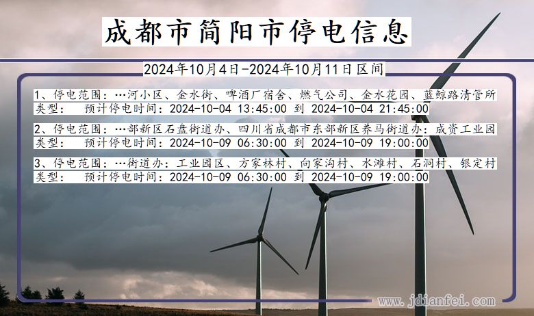 成都简阳停电通知 四川省成都简阳停电通知