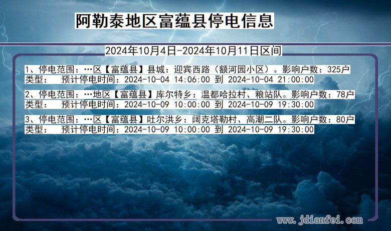 阿勒泰地区富蕴停电通知 新疆维吾尔自治区阿勒泰地区富蕴停电通知