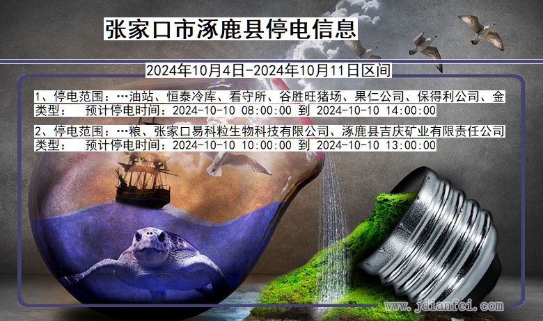 河北省张家口涿鹿停电通知