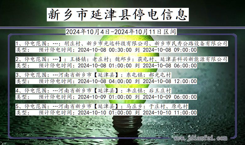 新乡延津停电通知 河南省新乡延津停电通知