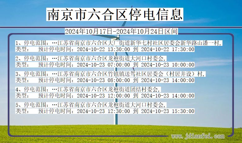 南京六合停电通知 江苏省南京六合停电通知