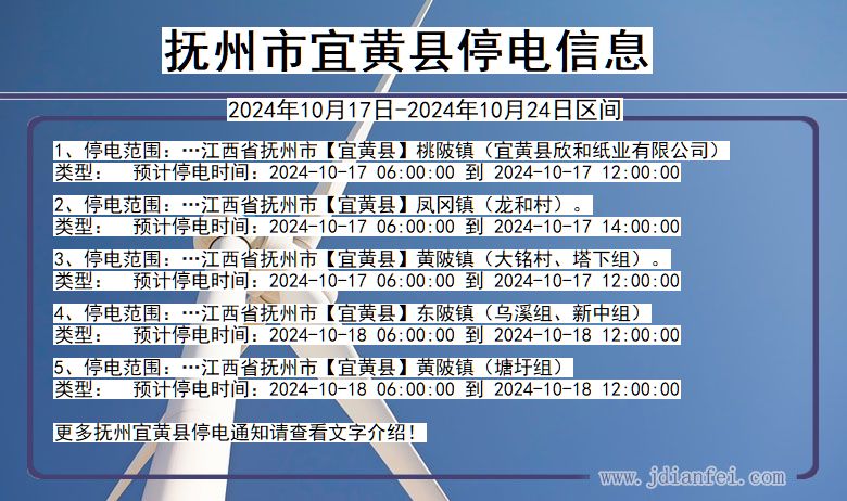 抚州宜黄停电通知 江西省抚州宜黄停电通知