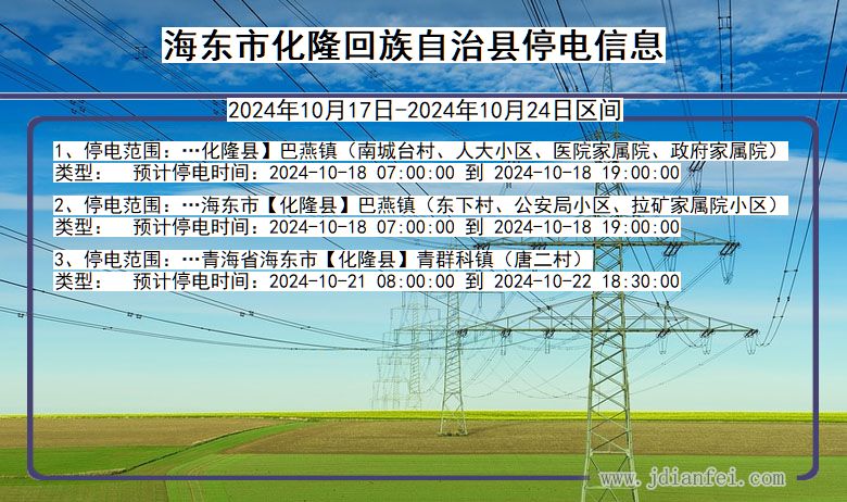 海东化隆回族自治停电通知 青海省海东化隆回族自治停电通知